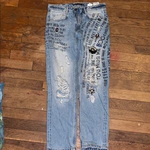 Boyfriend distressed with jewels. Worn once!